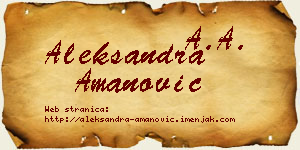 Aleksandra Amanović vizit kartica